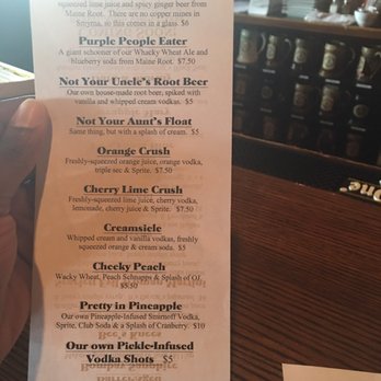 Stewart's Brewing - Back of Cocktail menu - Brewpubs Near Me - Bear, Delaware