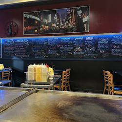 Asiana Sushi - Sushi menu board behind the Hibachi grill