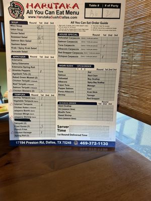 Menu photo 8 Harutaka Sushi Dallas, TX