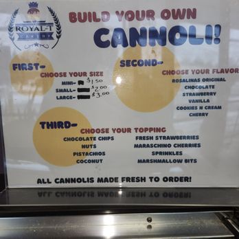 Royal-T Cakery - Build Your Own Cannoli menu - Custom Cakes Near Me - Port Huron, Michigan Royal-T Cakery - Build Your Own Cannoli menu - Custom Cakes Near Me - Port Huron, Michigan