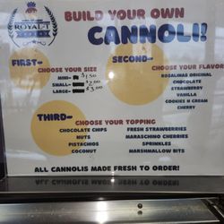 Royal-T Cakery - Build Your Own Cannoli menu
