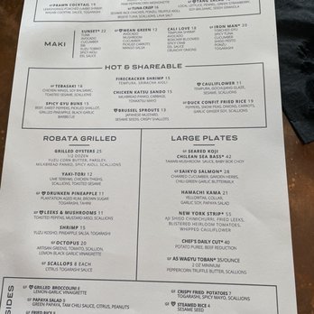 Mizu - Bar menu - Seafood Near Me - Charlotte, North Carolina Mizu - Bar menu - Seafood Near Me - Charlotte, North Carolina