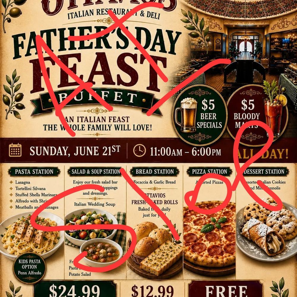 Ottavio's Italian Restaurant - Father's Day Menu. - Italian Near Me - Camarillo, California Ottavio's Italian Restaurant - Father's Day Menu. - Italian Near Me - Camarillo, California