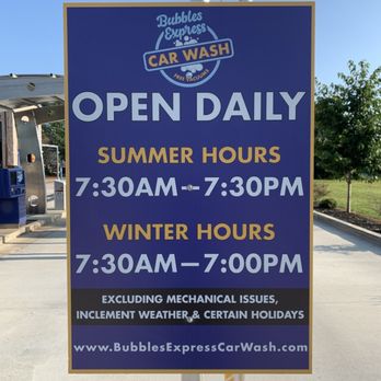 Bubbles Express Car Wash - Hours of operations - Car Wash Near Me - Madison, Alabama