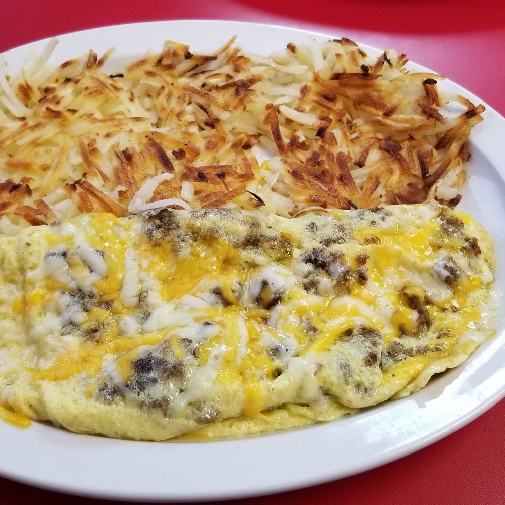 Golden Biscuit - Sausage and cheese omelet w biscuit n gravy on the way - Breakfast & Brunch Near Me - Owasso, Oklahoma