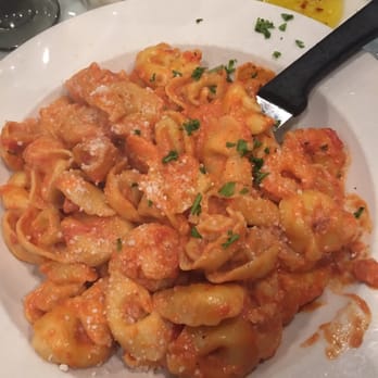 Andino's - Cheese tortellini with baby shrimp on pink Alfredo, delicious and super filling - Italian Near Me - Providence, Rhode Island