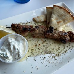 Poutineville - $4.95 for a pork souvlaki with pita bread pieces and tzatziki