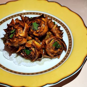 Funke - Carciofi alla giudea, fried purple artichokes - Italian Near Me - Beverly Hills, California Funke - Carciofi alla giudea, fried purple artichokes - Italian Near Me - Beverly Hills, California