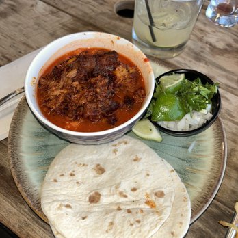 Sobremesa Restaurant & Brewery - Small Posole with pork added - Brewpubs Near Me - Albuquerque, New Mexico