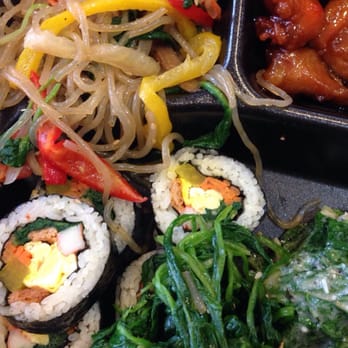 Orange Spoon Cafe - Kimbap, japcheh, Korean style spinach salad - Cafes Near Me - Washington, DC, District of Columbia