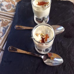 la Hosteria de Oropesa - Espuma de algas con huevas de trucha