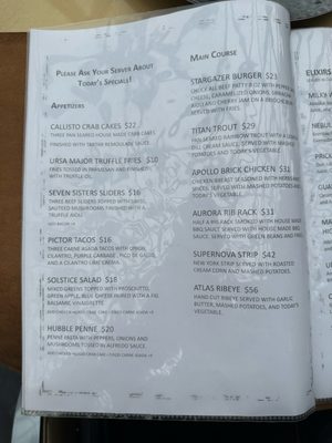 Menu photo 3 Sky Nova Cannonville, UT