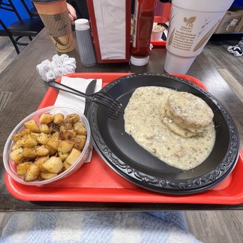 Kat’s Breakfast & Lunch - Biscuit and gravy (half order) and home fries - Breakfast & Brunch Near Me - Richmond, Virginia Kat’s Breakfast & Lunch - Biscuit and gravy (half order) and home fries - Breakfast & Brunch Near Me - Richmond, Virginia