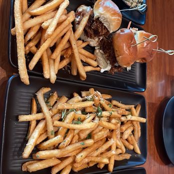 Toast Downey - Spinach dip, pulled pork sliders that come with fries, and tuna. - Breakfast & Brunch Near Me - Downey, California Toast Downey - Spinach dip, pulled pork sliders that come with fries, and tuna. - Breakfast & Brunch Near Me - Downey, California