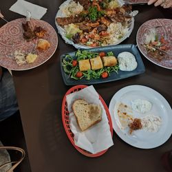 Mother Earths Cafe - Sultans platter a mix of most of the menu, great for 4 people. And Turkish Sausage roll appetizer