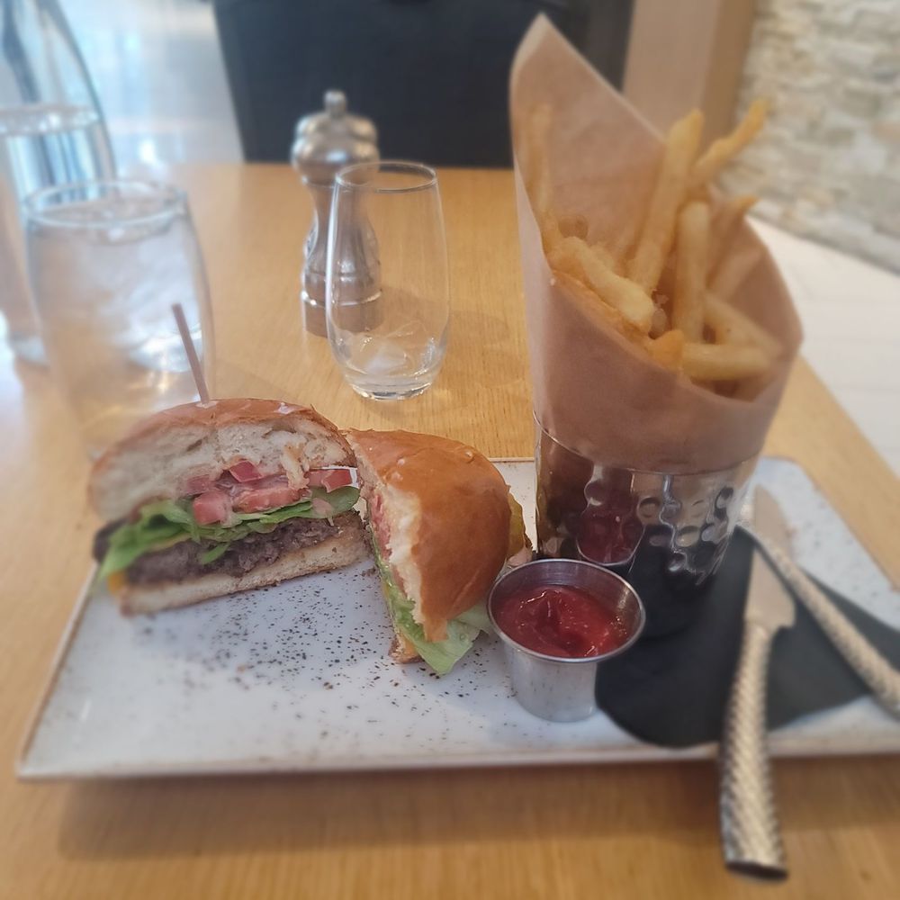 Burger and fries Burger and fries