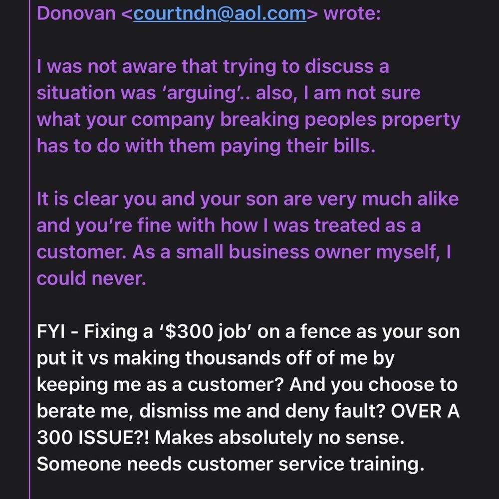All Pro Lawn Care & Design - The dismissive attitude of the father. I have also gotten a quote and it will be more than the $173 to repair. - Landscaping Near Me - Massapequa, New York All Pro Lawn Care & Design - The dismissive attitude of the father. I have also gotten a quote and it will be more than the $173 to repair. - Landscaping Near Me - Massapequa, New York