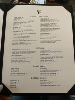 Menu photo 4 Vice & Virtue Schenectady, NY