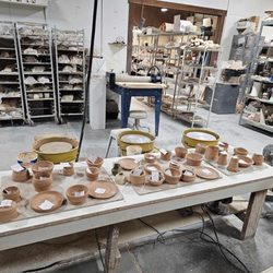 The Wedge Ceramics Studio - Those are all the pottery pieces made by three couples on one date night!