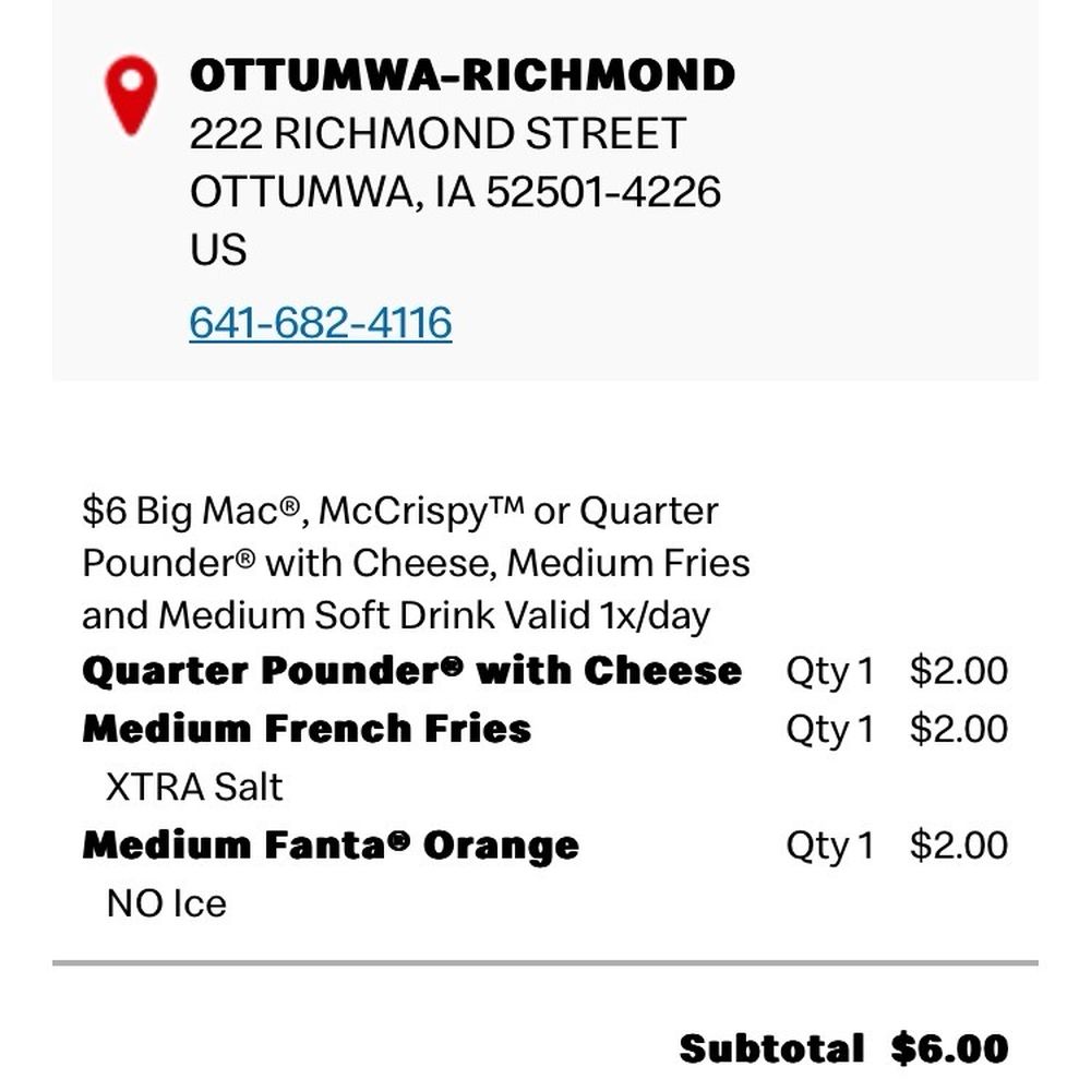 McDonald's - Feb 19 2025 4 pm ish ordered raw burger order - Fast Food Near Me - Ottumwa, Iowa
