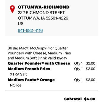 McDonald's - Feb 19 2025 4 pm ish ordered raw burger order - Fast Food Near Me - Ottumwa, Iowa