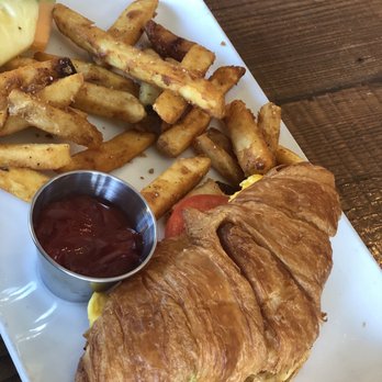 The Roxy Encinitas - Breakfast Croissant with Fries - Tapas/Small Plates Near Me - Encinitas, California