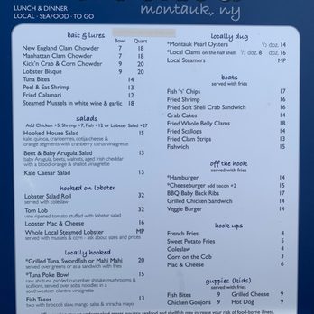 Hooked - Menu. - Seafood Near Me - Montauk, New York