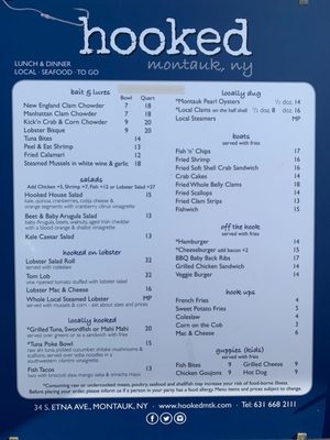 Menu photo 5 Hooked Montauk, NY