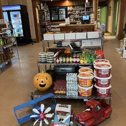 Cute display! Happy welcome from the lady clerk.