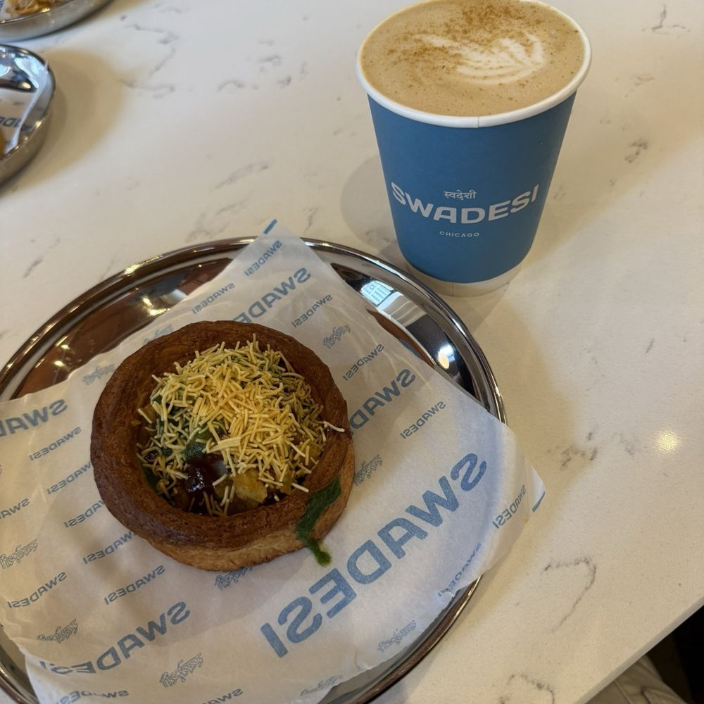 Swadesi Cafe - Banana cream latte Samosa Chaat Croissant - Bakeries Near Me - Chicago, Illinois Swadesi Cafe - Banana cream latte Samosa Chaat Croissant - Bakeries Near Me - Chicago, Illinois