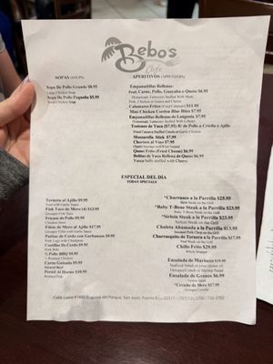 Menu photo 1 Bebo's Café San Juan, PR Menu photo 1 Bebo's Café San Juan, PR