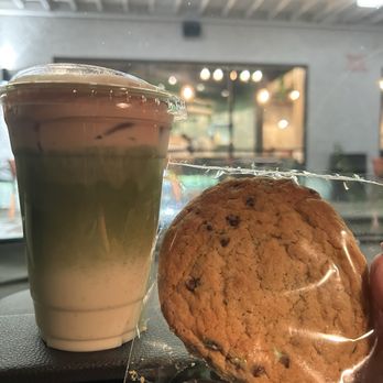 The Coffee Plantation - Strawberry cheesecake matcha and chocolate chip cookie - Coffee & Tea Near Me - Scottsdale, Arizona