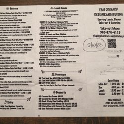 Thai Orchard - Menu as of 5/10/23