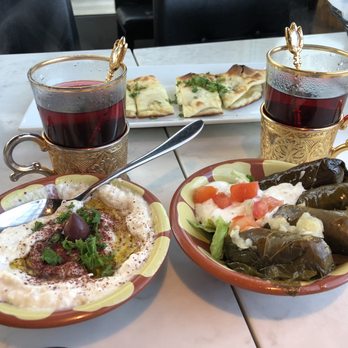 Tanoor - Babaghanouge  Stuffed Grape Leaves Hot Tea  Cheese Fatayir - Lebanese Near Me - Sammamish, Washington