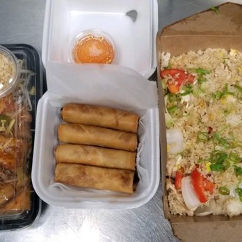 Thai Food Kitchen - Pad thai- extra spicy w tofu! & extra crushed peanuts. Perfect amount of everything! Veggie egg rolls. Fried rice. - Thai Near Me - Henderson, Nevada