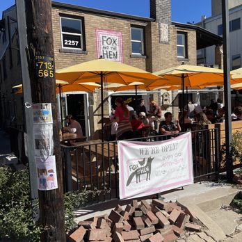 Fox And The Hen - Outside corner cool place to chill with a coffee from The Coup - Breakfast & Brunch Near Me - Denver, Colorado