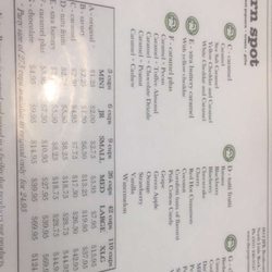 The Popcorn Spot - The menu