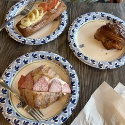 strawberry pastry, nutella pastry, bacon and cheddar croissant strawberry pastry, nutella pastry, bacon and cheddar croissant
