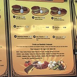Sunshine Donuts - Donut menu of incorrect prices. He ordered the croissant that's listed at $5.49 and we were charged $8.50