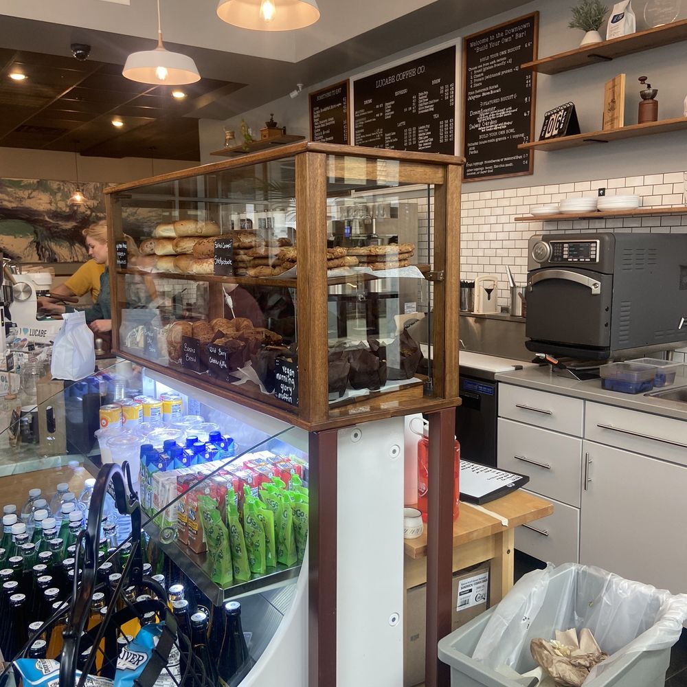 Baked goods, menu, ordering area