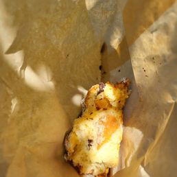 Remnants of apricot chocolate scone.