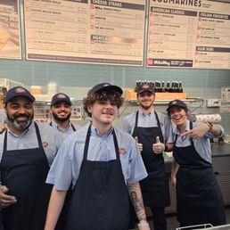 Jersey Mike's employees and customers. Jersey Mike's employees and customers.