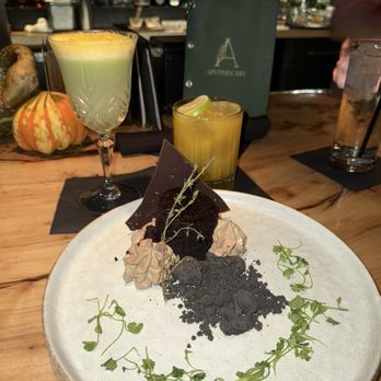 Apothecary - AVO-GOT-TO LET THAT MAN-GO, only fanz (non alcoholic), espresso cake - Cocktail Bars Near Me - Dallas, Texas Apothecary - AVO-GOT-TO LET THAT MAN-GO, only fanz (non alcoholic), espresso cake - Cocktail Bars Near Me - Dallas, Texas