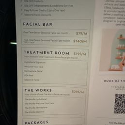 Facial Works Menu Facial Works Menu