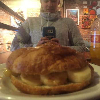 Delanie's Coffee - Croissant with bananas and honey butter! It took a while for them to make. Delicious tho- like a banana compote on toasted croissant. - Coffee & Tea Near Me - Pittsburgh, Pennsylvania