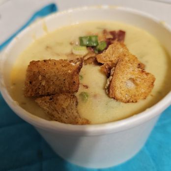 Three Brothers Bagels - Potato leek soup with homemade croutons - Bagels Near Me - Glenshaw, Pennsylvania Three Brothers Bagels - Potato leek soup with homemade croutons - Bagels Near Me - Glenshaw, Pennsylvania