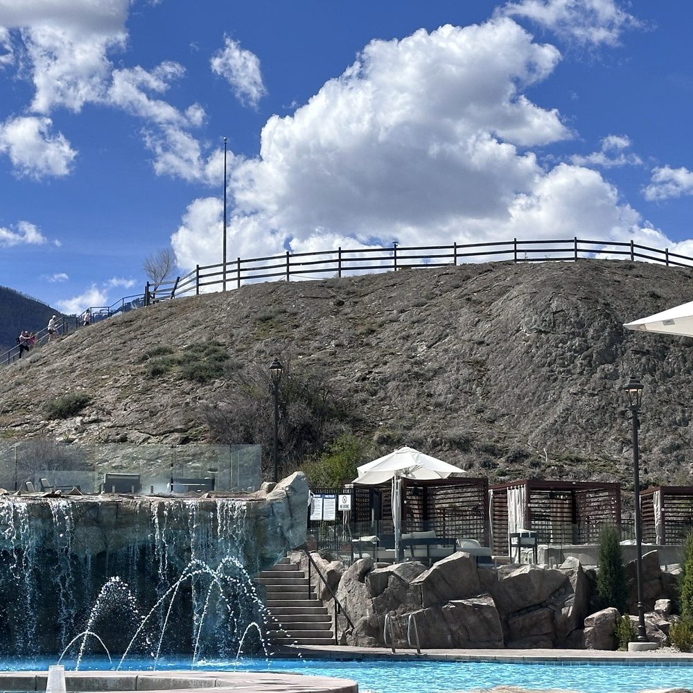 Homestead - View of the crater from the pools - Hotels Near Me - Midway, Utah Homestead - View of the crater from the pools - Hotels Near Me - Midway, Utah