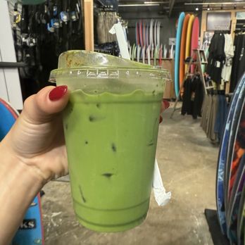 Sur Coffee - Iced matcha latte, unsweetened with almond milk. - Coffee Roasteries Near Me - San Clemente, California
