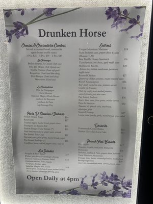 Menu photo 8 The Drunken Horse St. Augustine, FL