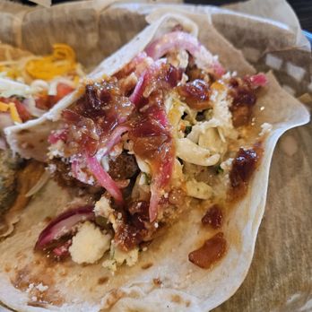 Torchy's Tacos - Piledriver. That bacon jam is something else. - Tex-Mex Near Me - Glen Allen, Virginia Torchy's Tacos - Piledriver. That bacon jam is something else. - Tex-Mex Near Me - Glen Allen, Virginia